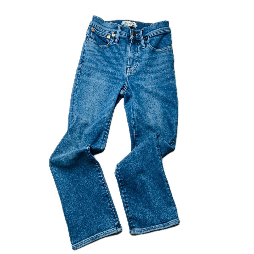 Madewell Slim Demi-Boot Women's 25 Blue Wash Stretch Denim Jeans Size 25x24